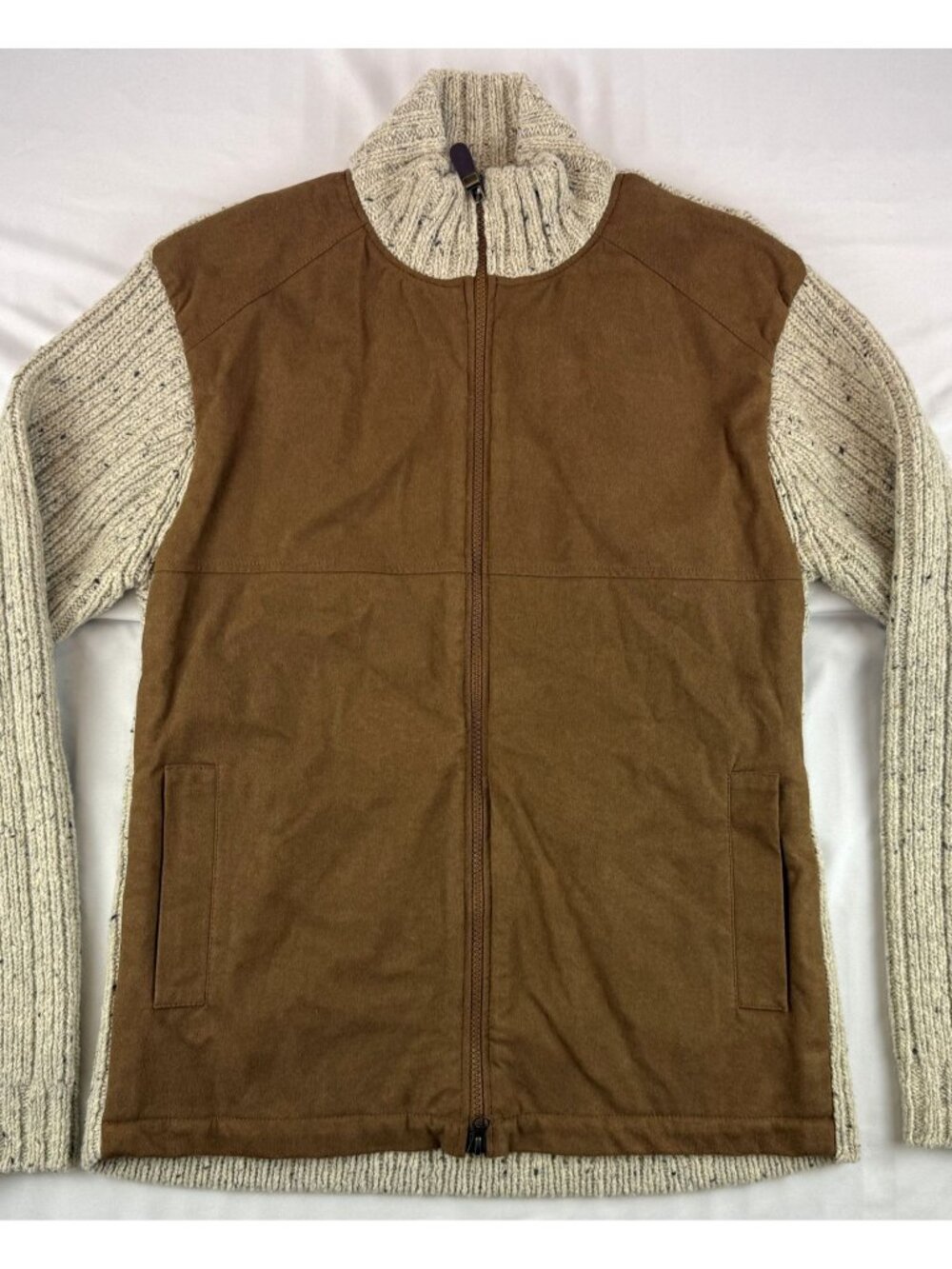 Orvis Signature Collection Sweater Jacket Lined Wool Full Zip Size M